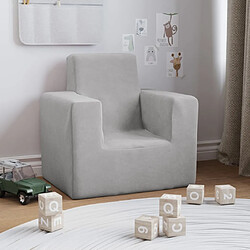 vidaXL Canapé pour enfants Gris clair Peluche douce