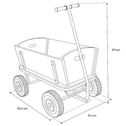 SUNNY Billy Chariot de Jardin, Bois - VERT | Chariot pour Jardin, Chariot Jardin 4 Roues | Chariot de Plage Capacité 100 kilos, Chariot pour la Plage, Charette de Plage | 94x61x97cm pas cher