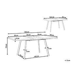 Avis Beliani Table de repas HARLOW Bois clair