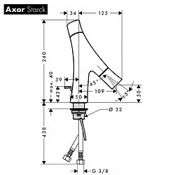 Hansgrohe Mitigeur lave-mains Design Axor Starck Organic 12014000