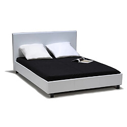 Acheter Le Quai Des Affaires Lit ATLANTA 140x190 + 1 sommier + 1 matelas CARLTON / Blanc