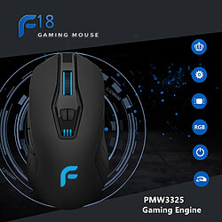 Universal Souris gaming F18 RGB USB câblée à 7 boutons rétroéclairée 6000 DPI optique console de jeux souris PC pour LOL DOTA2 | souris gaming câblée | souris gaming Jouer des jeux pas cher