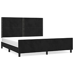 Maison Chic Lit adulte - Cadre Structure de lit avec tête de lit Contemporain Noir 180x200 cm Velours -MN42498