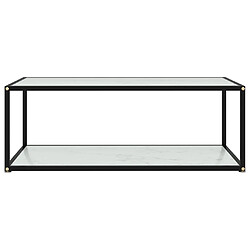 vidaXL Table basse Blanc 100x50x35 cm Verre trempé