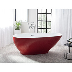 Beliani Baignoire îlot rouge 173 x 82 cm GUIANA