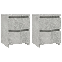 vidaXL Tables de chevet 2 pcs Gris béton 30x30x40 cm Bois d’ingénierie