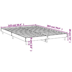 Vidaxl Cadre de lit chêne sonoma 140x200 cm bois d'ingénierie pas cher