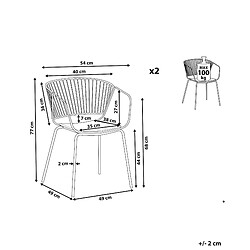 Avis Beliani Chaise de salle à manger RIGBY Set de 2 Métal Beige