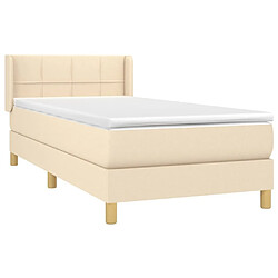 Avis Maison Chic Structures de lit + matelas,Lit à sommier tapissier et matelas pour Chambre Crème 90x190 cm Tissu -MN17200