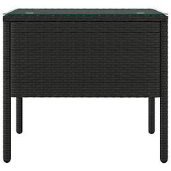 Avis Maison Chic Table d'appoint | Table Basse noir 53x37x48 cm poly rotin et verre trempé -GKD13327