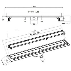 Acheter Aica Sanitaire Aica Caniveau de douche italienne 90 cm en acier inoxydable Vagues