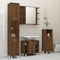 Avis Maison Chic Armoire de bain,Meuble de rangement de salle de bain,Meuble haut Chêne marron 30x30x95 cm Bois d'ingénierie -GKD618805