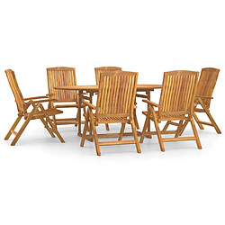 Salle à dîner de jardin 7 pcs,Table et chaise à manger Bois de teck solide -MN34307