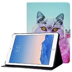 Etui en PU fermoir magnétique avec support et porte-cartes pour votre iPad Air (2013)/Air 2/9.7-pouces (2017)/(2018) - chat rose