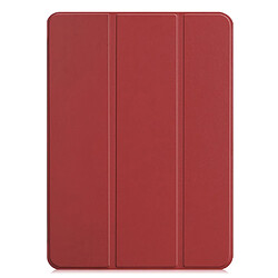 Etui en PU triple pli rouge vin pour votre Apple iPad Pro 11-inch (2018)