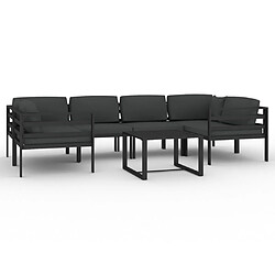 Maison Chic Ensemble Tables et chaises d'extérieur 7pcs avec coussins,Salon de jardin Aluminium Anthracite -GKD518684