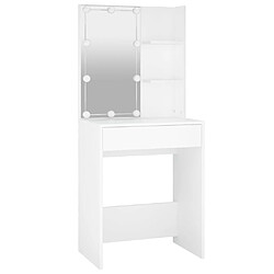 Helloshop26 Coiffeuse design contemporain avec led 60 x 40 x 140 cm blanc 02_0006244