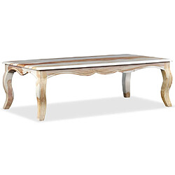 vidaXL Table basse Bois massif 110x60x35 cm