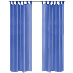 vidaXL Rideau occultant 2 pcs Voile 140 x 175 cm Bleu royal