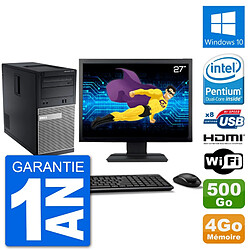 PC Dell 3010 MT Ecran 27" G2020 RAM 4Go Disque Dur 500Go HDMI Windows 10 Wifi - Occasion