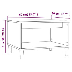 vidaXL Table basse Chêne marron 60x50x40 cm Bois d'ingénierie pas cher