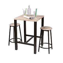 Avis Urban Living Table bar avec tabourets indus Dock - Noir