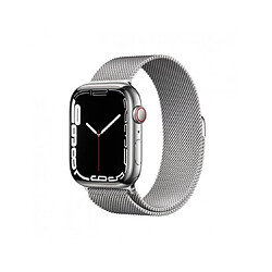 Montre connectée APPLE WATCH S7 CELL ACIER 45 SILVER MILANAIS