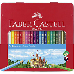 FABER-CASTELL Crayons de couleur CASTLE, étui métal de 24 ()