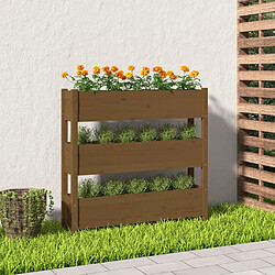 vidaXL Jardinière Marron miel 112x25x104,5 cm Bois massif de pin