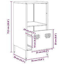 vidaXL Buffet anthracite 35x39x73,5 cm acier laminé à froid pas cher