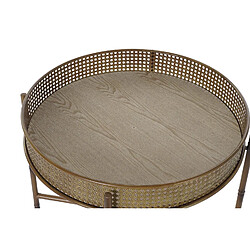 Acheter Pegane Table d'appoint ronde en métal coloris naturel - diamètre 59 x hauteur 50 cm