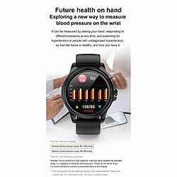 Avis E89 Plein Écran Tactile Montre Intelligente Ecg Pression Artérielle Surveillance De L'Oxygène Dans Le Sang Marron Cuir