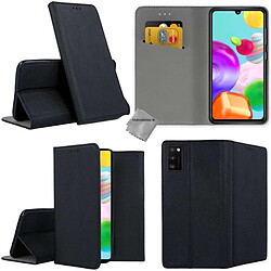 Htdmobiles Housse etui portefeuille avec coque intérieure en silicone pour Samsung Galaxy A41 + film ecran - NOIR MAGNET