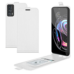 Coque en TPU + PU simple, antichute, Crazy Horse vertical blanc pour votre Motorola Edge 20 Pro