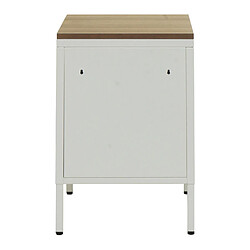 Mendler Table de nuit HWC-L84, armoire de chevet commode, métal 63x40x40cm, mélaminé ~ blanc pas cher