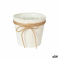 Ibergarden Cache-pot Lien Blanc Tissu 16 x 15 x 16 cm (24 Unités)