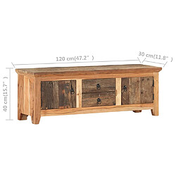 vidaXL Meuble TV 120x30x40 cm Bois d'acacia et de récupération massif pas cher