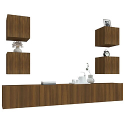 Acheter Maison Chic Ensemble de meubles TV 6 pcs | Banc TV Moderne pour salon | Meuble de Rangement - Chêne marron Bois d'ingénierie -MN34436