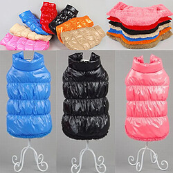 Puppy Dog Cat Chaud Rembourré Coat Down Jacket Vest Vêtements Apparel Café M pas cher