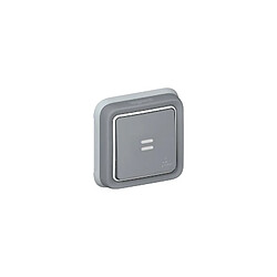 bouton poussoir lumineux - legrand plexo 55 - gris - complet - encastré