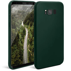 Moozy Minimalist Series Coque en silicone pour Samsung S8, Vert nuit – Finition mate fine et souple en TPU