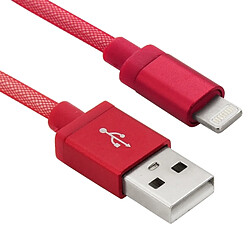 Avis Wewoo Câble rouge pour iPhone X / 8 & 8 Plus / 7 & 7 Plus / 6 & 6s & 6 Plus & 6s Plus / iPad 1m Net Style Haute Qualité Métal Tête Lightning à USB Données / Chargeur Câble,