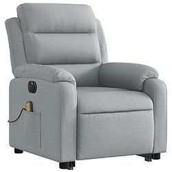 Avis Maison Chic Fauteuil Relax pour salon, Fauteuil inclinable de massage électrique Gris clair Tissu -GKD46430