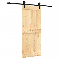 vidaXL Porte coulissante et kit de quincaillerie 85x210 cm pin massif