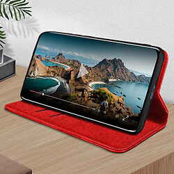 Acheter Avizar Housse Xiaomi 12 Pro Clapet Portefeuille Fonction Support Vidéo Rouge