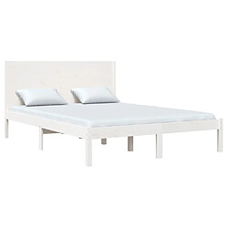 Avis Maison Chic Lit adulte - Lit simple Cadre de lit,Structure du lit Contemporain Blanc Bois de pin massif 120x200 cm -MN58074