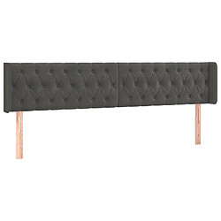 vidaXL Tête de lit avec oreilles Gris foncé 183x16x78/88 cm Velours