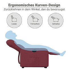 vidaXL Fauteuil inclinable électrique rouge bordeaux tissu pas cher