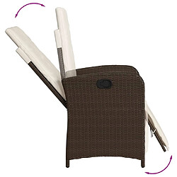 Acheter vidaXL Ensemble à manger de jardin et coussins 7 pcs marron rotin