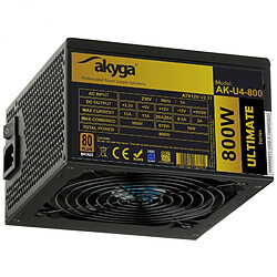 Akyga ATX Power Supply 800W Ultimate AK-U4-800 P4+4 PCI-E 6 Broches 6+2 Broches 6X SATA APFC 80+ Bronze Fan 12 cm 